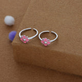 Pink Petal Pop Adjustable 925 Silver Fancy Toering
