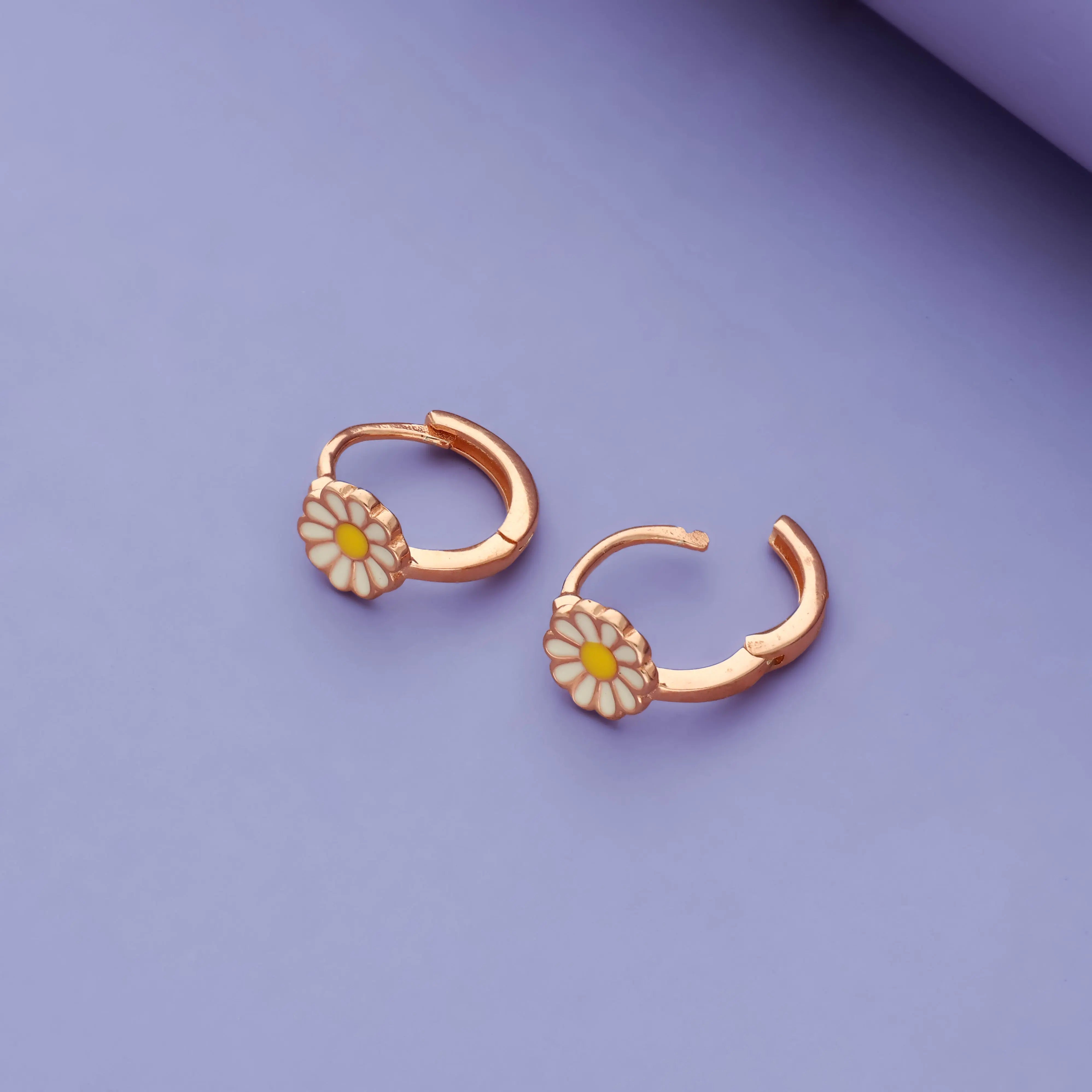 Petal Pop 925 Silver Kids Hoop Earrings