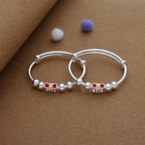 LovePop Silver Kid Bangles (0-5 Yrs) | 999 Hallmark | Adjustable | Lightweight
