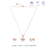 Petal Spark Rose Gold Polish 925 Silver Kids Chain Pendant (3+ Years)
