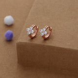 Bloom Beauty Rose Gold Polish 925 Silver Hoop Earring