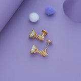 Little Diva Gold Polish 925 Silver Traditional Earring