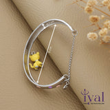 Silver Kada for Babies with Cat Charm (Single)