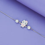 925 Sterling Silver Meow Kitty Charm Kids Bracelet
