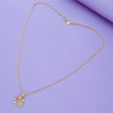Floral Heart 925 Silver Chain Necklace