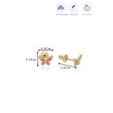 Lovely Butterfly 18K Gold Polish Silver Stud for Kids(2+ Yrs)