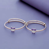 Cute Hello Kitty 925 Silver Kid Bangles (0-5 Yrs)