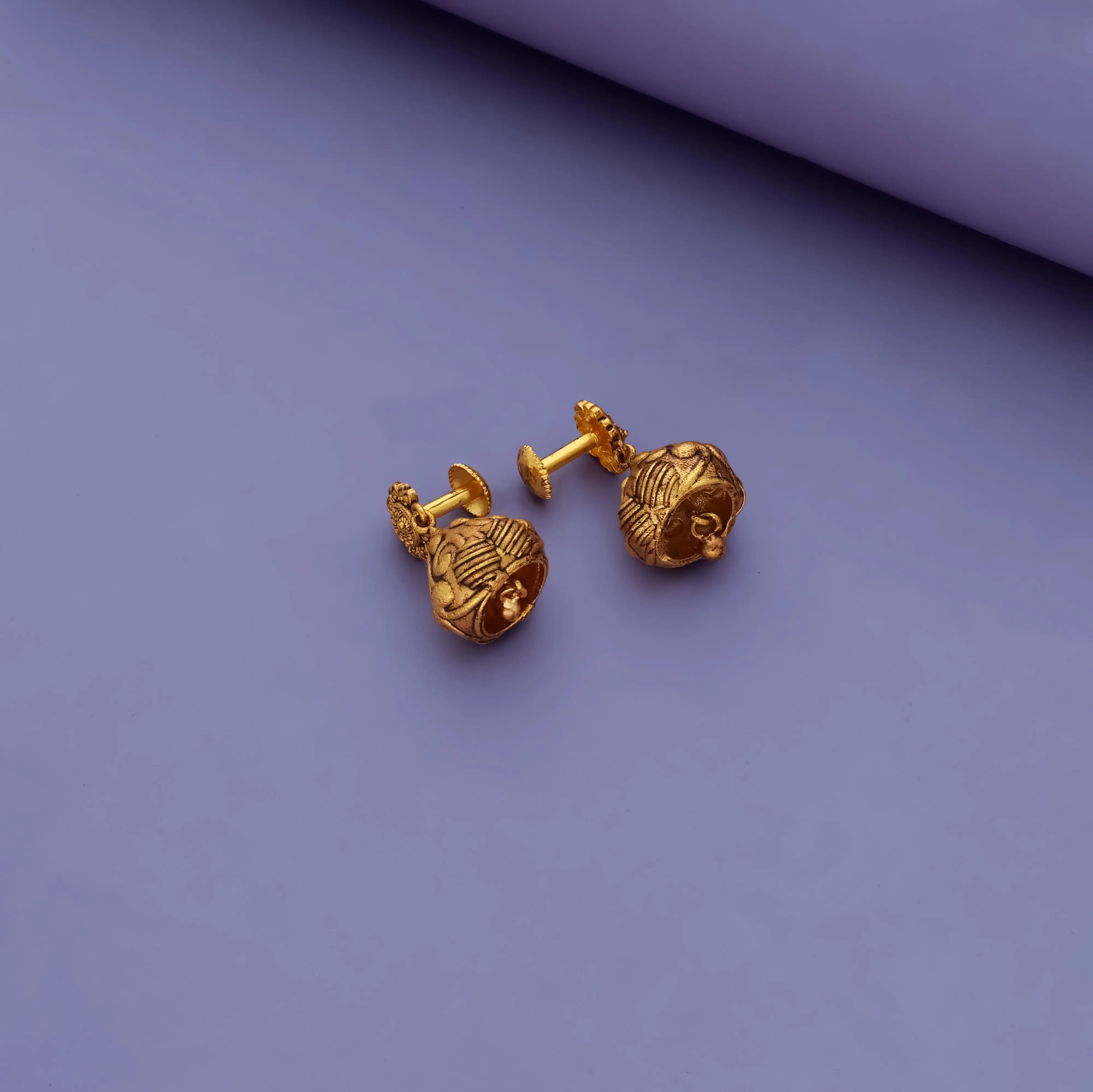 925 Silver Temple Bloom Jhumka Earrings