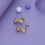 Pushpa Tara Gold Polish 925 Silver Traditional Kid Earring