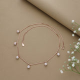 Glow Ball Rose Gold Silver Necklace