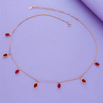Red Ruby 925 Silver Charm Necklace