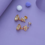 Nritya Mayura Gold Polish 925 Silver Traditional Kid Earring