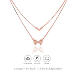 925 Silver Ribbon with Heart Double-Layer Party Wear Chain