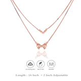 925 Silver Ribbon with Heart Double-Layer Party Wear Chain