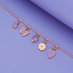 925 Silver Cute Butterfly & Strawberry Charm Bracelet for Kids