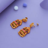 Lakshmi Pushpa Bells Gold Polish 925 Silver Traditional Jhumka
