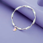 Pink Bloom 925 Silver Kid Bangle