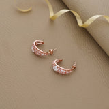 Shine On Rose Gold Polish Silver Hoop Earrings
