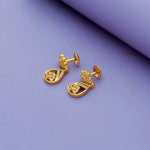 Starlight Daisy 925 Silver Gold Polish Drop Earrings
