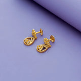 Starlight Daisy 925 Silver Gold Polish Drop Earrings