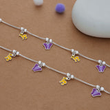 Butterfly Meadow Silver Anklet(3-6 Yrs)