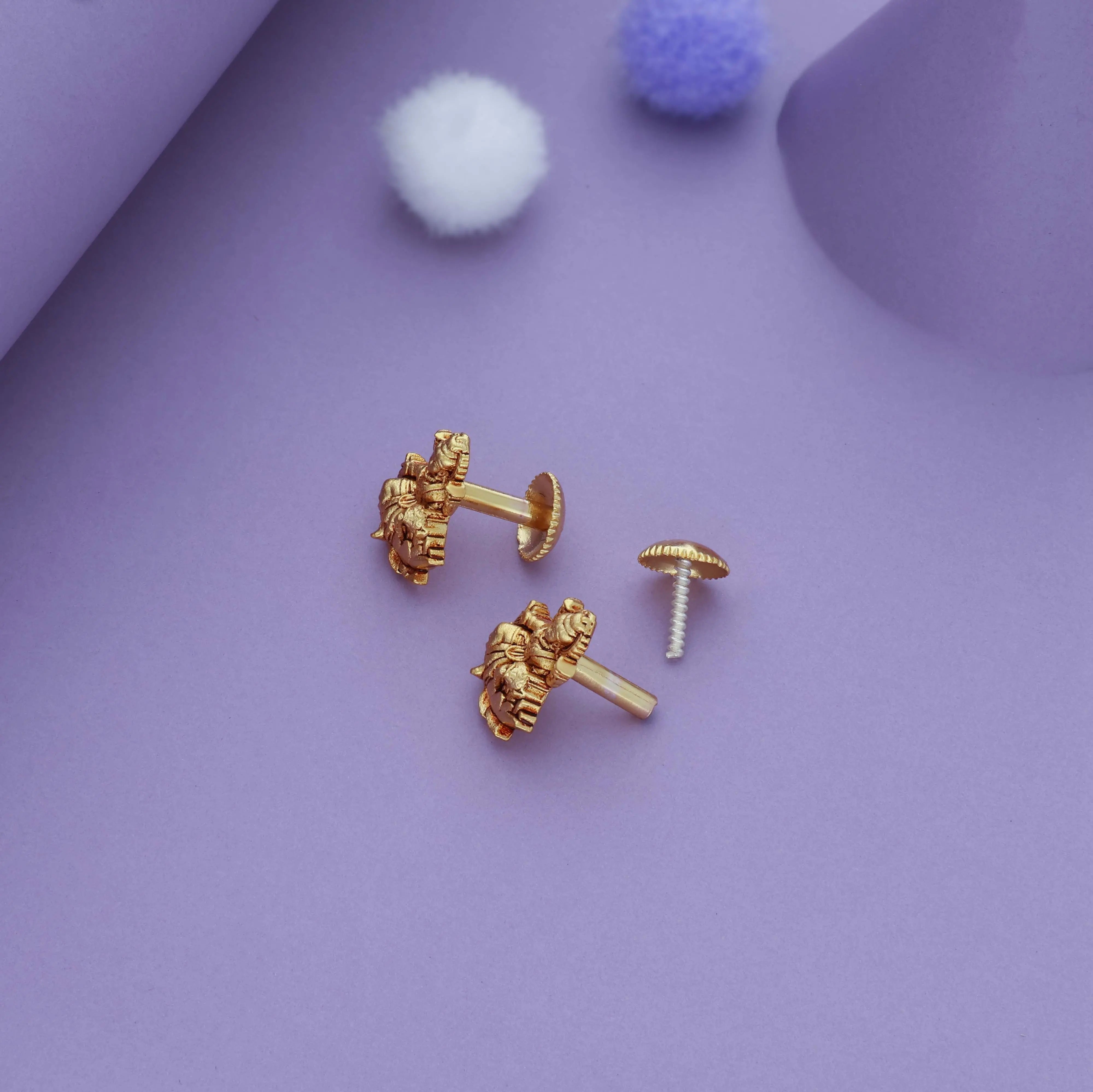 Anagha Traditional 925 Gold Polish Silver Kid Earring