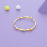 Royal Love Gold Polish 925 Kid Silver Bangles(0-5 Yrs)