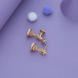 Maharani Petal Gold Polish 925 Silver Traditional Kid Earring