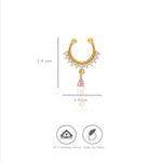 925 Silver Pink Teardrop Faux Septum Ring