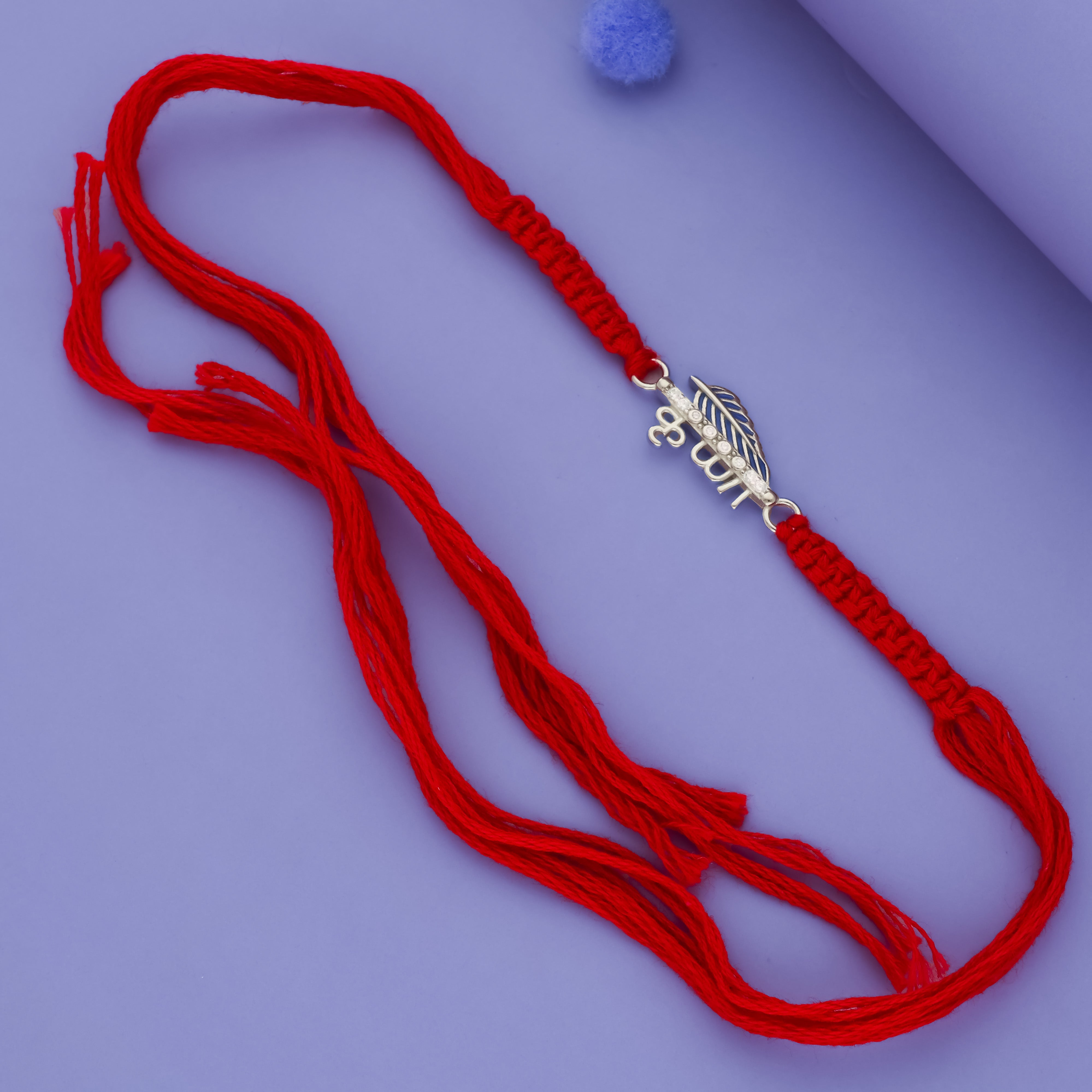 Divine Krishna Leaf 925 Silver Rakhi