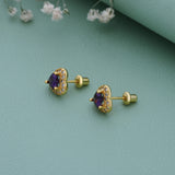 Eternal Heart 18K Gold Polish Silver Studs