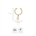 925 Silver Gold Plated Pearl Drop Non-Piercing Clip Septum