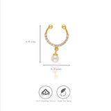 925 Silver Gold Plated Pearl Drop Non-Piercing Clip Septum