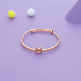 Sweet Pixie Rose Gold Polish 925 Kid Silver Bangles (0-5 Yrs)