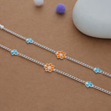 Grace Bloom Silver Anklet(3-6 Yrs)
