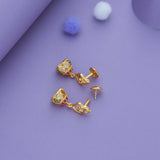 Nila Mayuri Gold Polish 925 Silver Jhumka