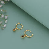 Bloomy Flower 18K Gold Polish Silver Hoop (5+ Yrs)