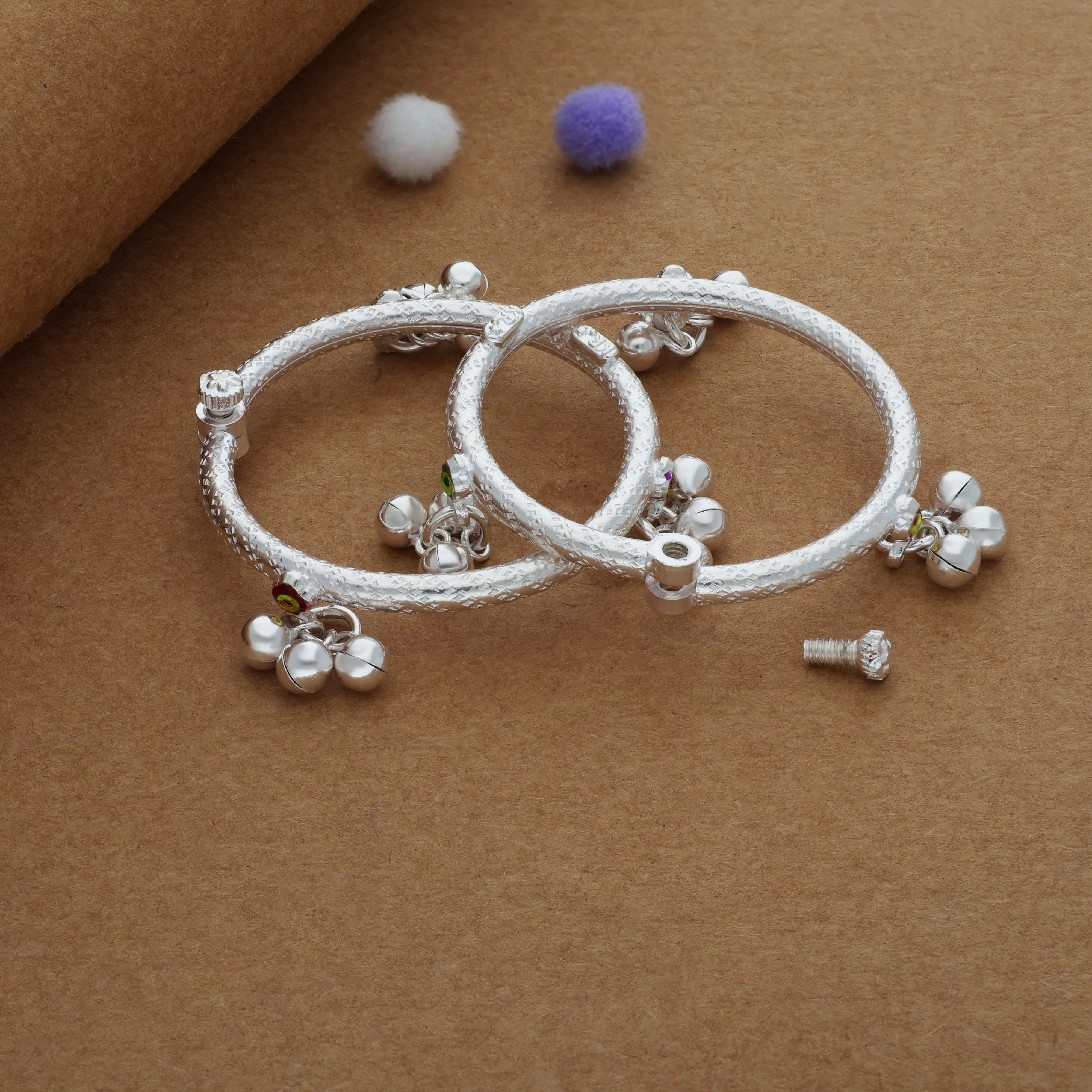 Swarna Bala 925 Silver Traditional Kid Anklet(6M-1Yrs)