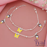 Cuty Charm Silver Anklet for Kids(5 - 10Years)