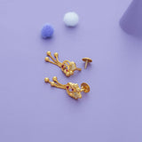 Nila Floral Tassel Gold Polish 925 Silver Traditional Women Earring
