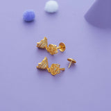 Ridhi Blooming Stone Gold Polish 925 Silver Traditional Jhumka for Kids and Women