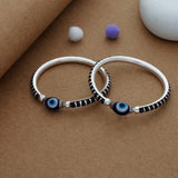 Black Bead Protection 925 Silver Kid Bangles(0-1 Yrs)