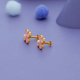 Sweet Pink Flower 925 Silver Kids Studs (3+ Yrs)