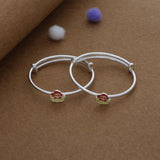 Cheeky Monkey Silver Kids Bangles (0-5 Years) | 925 Hallmark | Daily Wear Gift for Kids