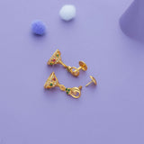 Saanvi Multi Stone Floral Gold Polish 925 Silver Traditional Jhumka for Kids and Women