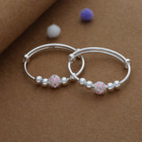 Pretty Baby Petals Silver Kids Bangles (0-5 Years) | 999 Hallmark | Daily Wear Gift for Kids