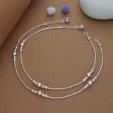 Grace Beadline Silver Women Anklet | 925 Hallmark | Daily Wear