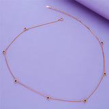 925 Silver Green Star Charm Chain Necklace