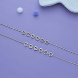 Heart Charm 925 Silver Anklet