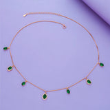 Green Emerald 925 Silver Charm Necklace